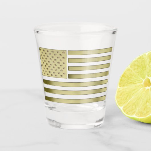 Gold American Flag Shot Glas (Voorkant)