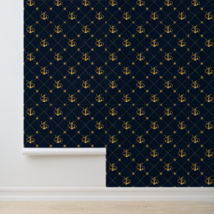 Gold Anchor Behang