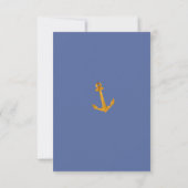 Gold Anchor Nautical Coastal Blue Vrijgezellenfees Kaart (Achterkant)
