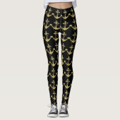 Gold Anchor Nautical Leggings (Voorkant)