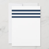 Gold Anchor Navy Stripes Nautical Wedding Kaart (Achterkant)
