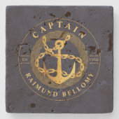 Gold Anchor Stone Onderzetter (Voorkant)