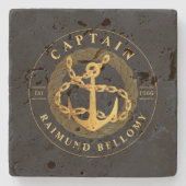 Gold Anchor Stone Onderzetter (Voorkant)