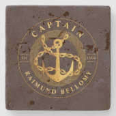 Gold Anchor Stone Onderzetter (Voorkant)