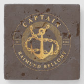 Gold Anchor Stone Onderzetter (Voorkant)