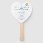 Gold Anchors Heart-Shaped Wedding Fan-programma Handwaaier (Voorkant)