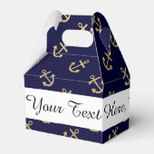 Gold Anchors Navy Blue Background Pattern Bedankdoosjes (Achterkant)