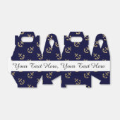 Gold Anchors Navy Blue Background Pattern Bedankdoosjes (Uitgevouwen)