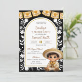 Gold and Black Arch Cielito Lindo Baptism Kaart (Staand voorkant)