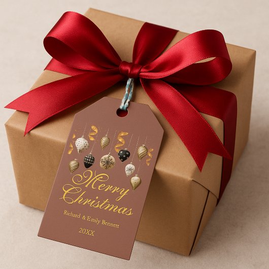 Gold and Black Christmas Baubles Cadeaulabel