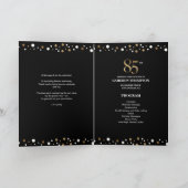 Gold and Black confetti 85th verjaardagsprogramma Programma (Binnen)