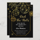 Gold and Black Deck Invitation du Halls Party (Devant / Derrière)
