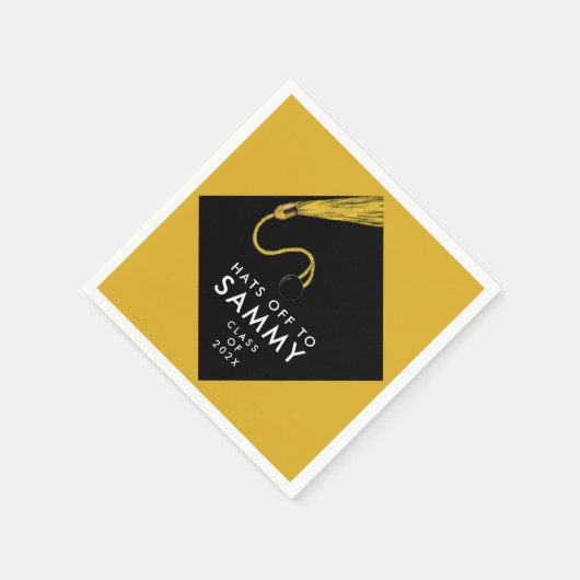 Gold and Black Graduation Party Napkins Servet (Hoek)