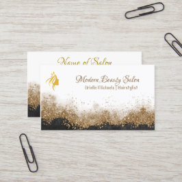  Gold and black Hairstylist  Salon Visitekaartje
