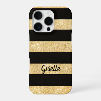 Gold and Black IPhone 16 Pro Case Hoesje