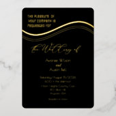 Gold and Black Minimalist Wedding Invitation (Recto)