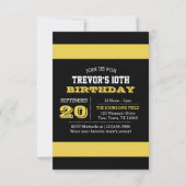 Gold and Black Team Birthday Uitnodiging (Voorkant)