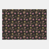 Gold and Black Winter Snowflakes Pattern Inpakpapier Vel (Voorkant 3)