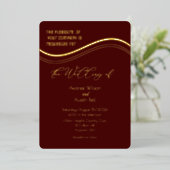 Gold and Burgundy Minimalist Wedding Invitation (Debout devant)