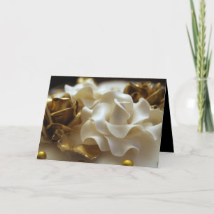 Gold and Cream Wedding Rose Invitation Card Feestdagen Kaart
