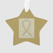 Gold and Grey Awareness Ribbon Angel Ornament (achterkant)