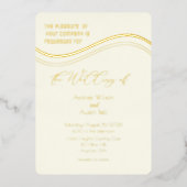 Gold and Ivory Minimalist Wedding Invitation (Recto)