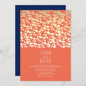 Gold and Navy Blue Beach Wedding Invitation (Devant / Derrière)
