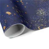 Gold and Navy Stars Cadeaupapier (Rol Hoek)
