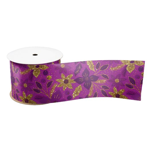 Gold and Purple Christmas Poinsettia Flowers Lint (Spoel)