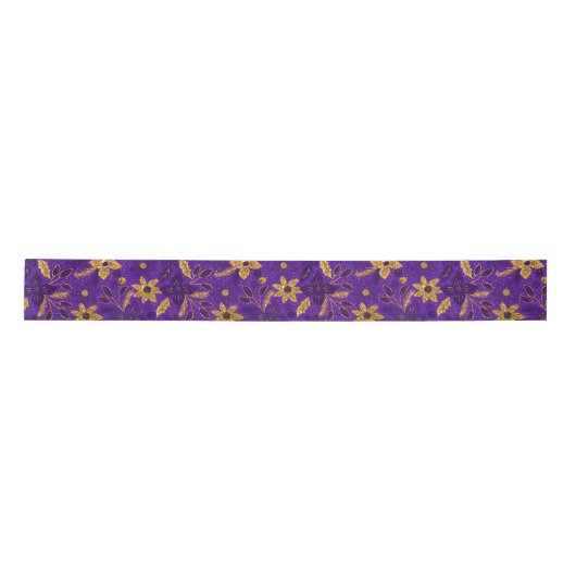 Gold and Purple Christmas Poinsettia Flowers Lint (Voorkant)