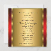Gold and Red Art Deco Bar Mitzvah Invitation (Dos)