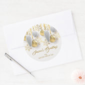 Gold and Silver Christmas Ornaments Ronde Sticker (Envelop)
