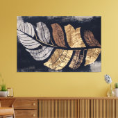 Gold and Silver Metallic Leaves Elegant Botanical  Canvas Afdruk (Insitu (Woonkamer))