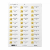 Gold and White Chevron Monogrammed Personalized Etiket (Full Sheet)