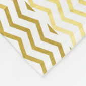 Gold and White Chevron Monogrammed Personalized Fleece Deken (Hoek)