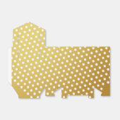 Gold and White Polka Dot Pattern Bedankdoosjes (Uitgevouwen)