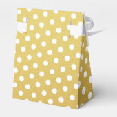 Gold and White Polka Dot Pattern Bedankdoosjes (Achterkant)