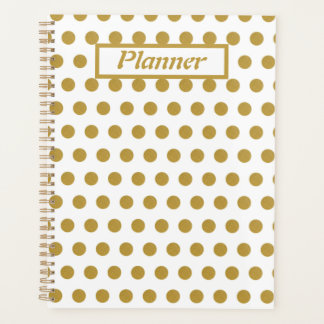 Gold and white Polka dots  Planner
