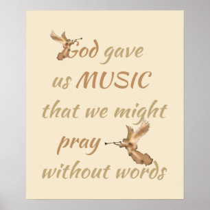 Gold Angel God heeft ons muziekcitaat gegeven Poster