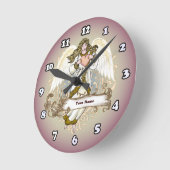 Gold Angel Heart-klok Ronde Klok (Hoek)