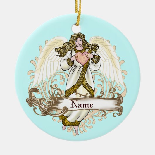 Gold Angel Heart ornament (Voorkant)