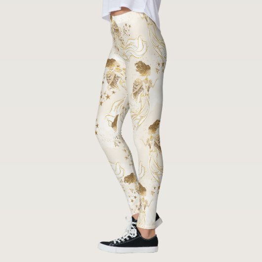 Gold Angels op witte Leggings (Links)