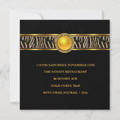 Gold Animal Wild Invitation 30e fête d'anniversair (Dos)