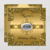 Gold Anniversaire Glamor Hot Invitation Or (Devant / Derrière)