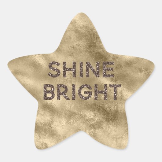 Gold Antiek Glitter Glitz Shine Bright Ster Sticker (Voorkant)