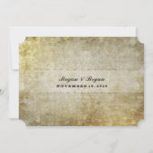 Gold Antiek Ticket Wedding Celebration Kaart (Achterkant)