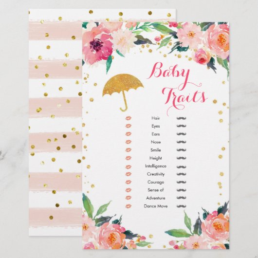 Gold April Showers Baby shower Baby (Voorkant / Achterkant)