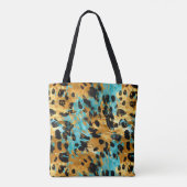 Gold Aqua Black Leopard Animal Draagtas (Achterkant)