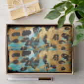 Gold Aqua Black Leopard Animal Tissuepapier (Geschenk)