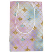 Gold Aqua Glitter Dream Paarse Blush Mermaid       Medium Cadeauzakje (Voorkant)